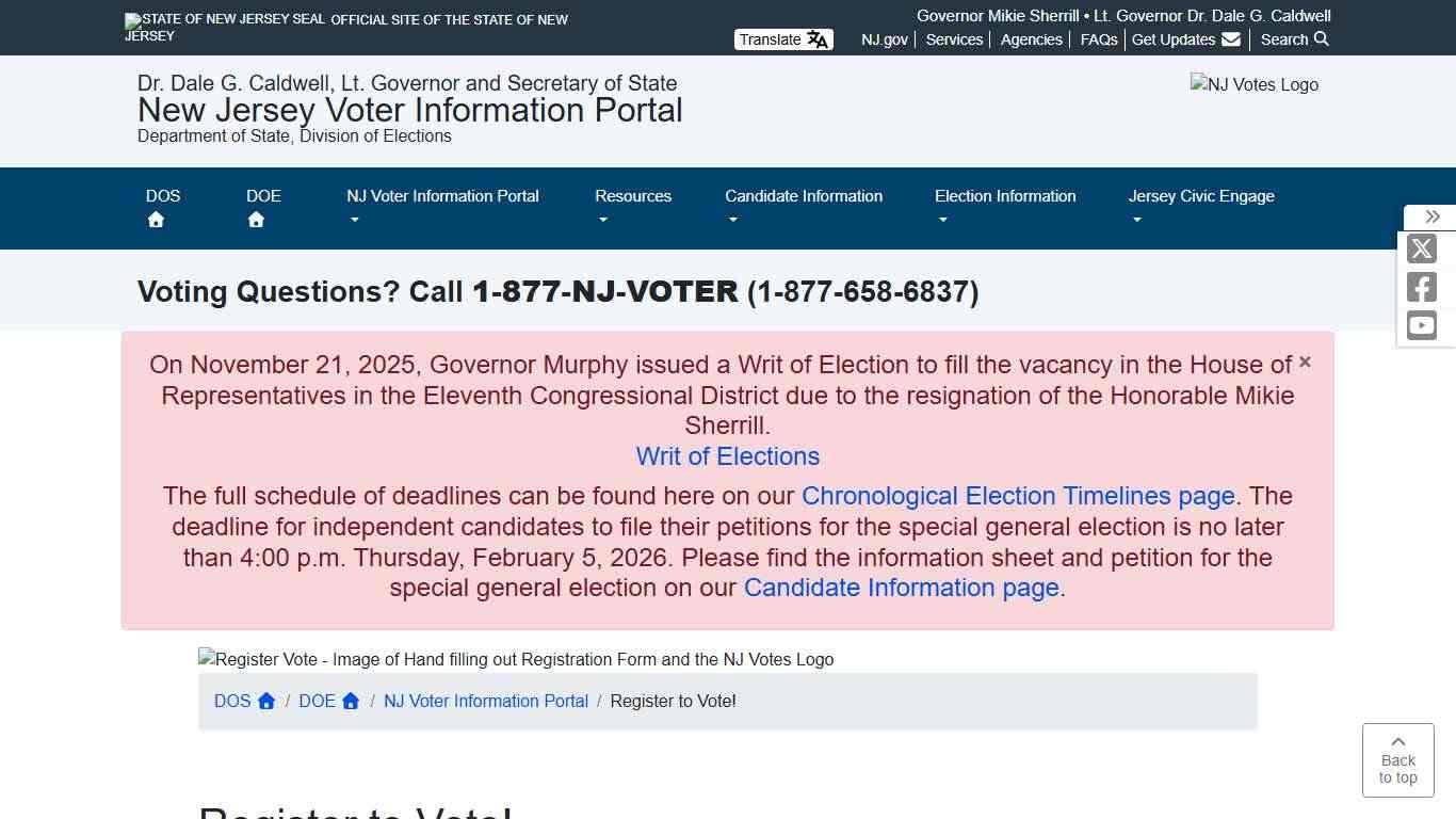 NJ DOS - Division of Elections - Register to Vote!
